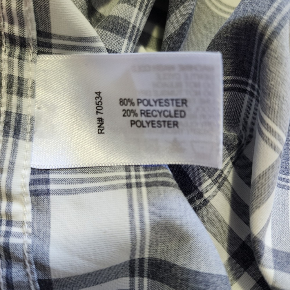 Orvis Mens Active Fit Plaid Button Down Shirt Blue White Long Sleeve Large - Picture 5 of 7